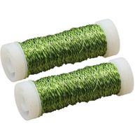 Wikkeldraad - 2x rolletjes - groen - 25 gram - bouillon effect - metaal draad - hobby binddraad