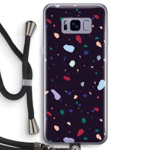 Dark Rounded Terrazzo: Samsung Galaxy S8 Transparant Hoesje met koord