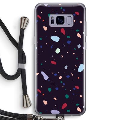 Dark Rounded Terrazzo: Samsung Galaxy S8 Transparant Hoesje met koord