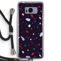 Dark Rounded Terrazzo: Samsung Galaxy S8 Transparant Hoesje met koord