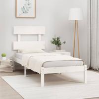 Bedframe massief hout wit 90x190 cm