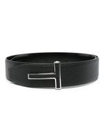 TOM FORD ceinture en cuir à boucle T - Noir