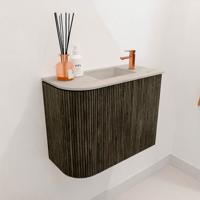 Toiletmeubel Mondiaz Joya Dlux | 51.6 cm | Meubelkleur Shadow | Faye wastafel Opalo Wasbak Rechts | 1 kraangat