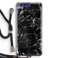 Zwart Marmer 2: Honor 9 Transparant Hoesje met koord