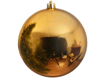 Kerstbal plastic glans 250mm licht goud - Ksd