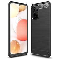 Samsung Galaxy A52 5G/A52s 5G Geborsteld TPU Hoesje - Koolstofvezel - Zwart