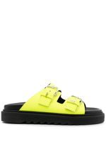 GCDS claquettes en cuir à boucles - Jaune