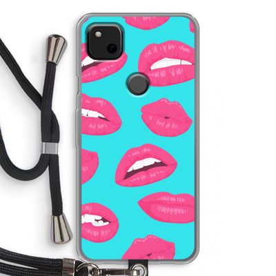 Bite my lip: Pixel 4a Transparant Hoesje met koord