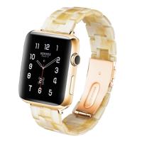 Simple Fashion Resin Watch Strap for Apple Watch Series 5 & 4 44mm & Series 3 & 2 & 1 42mm(Ivory)