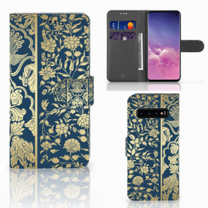 Samsung Galaxy S10 Hoesje Beige Flowers