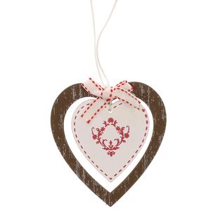 Kerstboom decoratie hanger bruine hart   -