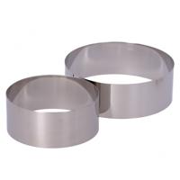 2 ronde roestvrijstalen kookringen.Diameter: 120 en 150 mm.Hoogte: 50 mm.