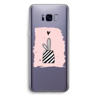 Zwart-wit cactus: Samsung Galaxy S8 Plus Transparant Hoesje - thumbnail