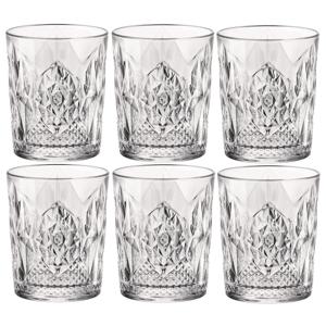 Bormioli Rocco Whiskeyglazen - 6x stuks - glas - 390 ml - gedecoreerd - drinkglazen - borrelglazen