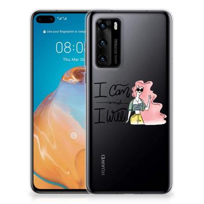 Huawei P40 Telefoonhoesje met Naam i Can Huawei P40 Telefoonhoesje met Naam i Can