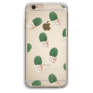 Cactusprint roze: iPhone 6 Plus / 6S Plus Transparant Hoesje