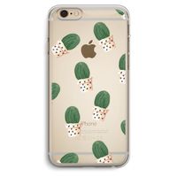 Cactusprint roze: iPhone 6 Plus / 6S Plus Transparant Hoesje