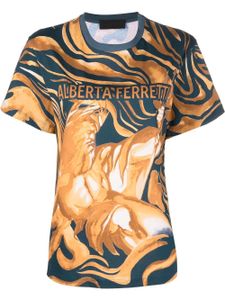 Alberta Ferretti t-shirt en coton à logo imprimé - Bleu