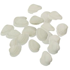 Rayher hobby decoratie schelpen/schelpjes - parelmoer/wit - afmeting 2 cm - 500 gram netje