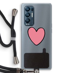 Hartje: Oppo Find X3 Neo Transparant Hoesje met koord