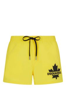 DSQUARED2 short de bain à logo imprimé - Jaune