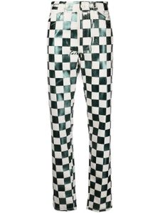 MM6 Maison Margiela pantalon à motif damier - Vert