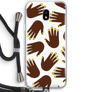 Hands dark: Samsung Galaxy J3 (2017) Transparant Hoesje met koord
