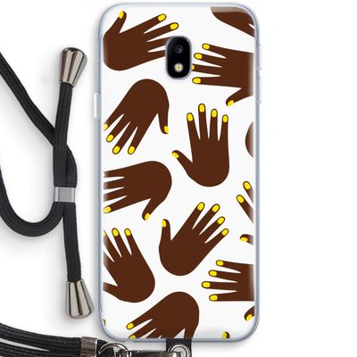 Hands dark: Samsung Galaxy J3 (2017) Transparant Hoesje met koord