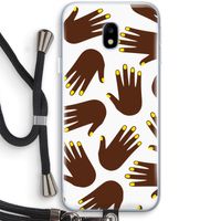 Hands dark: Samsung Galaxy J3 (2017) Transparant Hoesje met koord