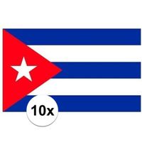 10x stuks Stickertjes van vlag van Cuba   - - thumbnail