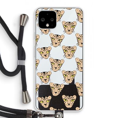 Tijger: Pixel 4 Transparant Hoesje met koord