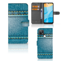 OPPO A15 Wallet Case met Pasjes Jeans - thumbnail