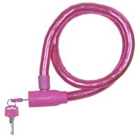 Dunlop kabelslot - roze - met plastic coating - 80 cm - Fietsslot voor motor/scooter/brommer/fiets