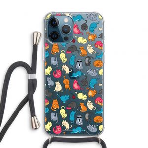 Kleurrijke katten: iPhone 12 Pro Transparant Hoesje met koord