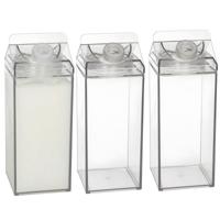 Gerimport Koelkast organizer - 3x - sap / melk kan - met dispenser deksel - 1,1 liter - kunststof