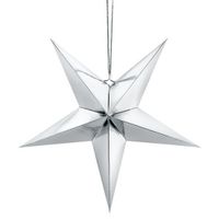 Zilveren sterren kerstdecoratie/ kerstster 70 cm   -