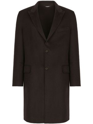 Dolce & Gabbana manteau en cachemire à simple boutonnage - Marron