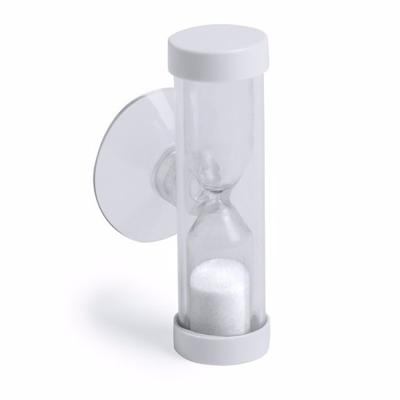 Zandloper - douche - badkamer timer - zuignap - 2 minuten - wit