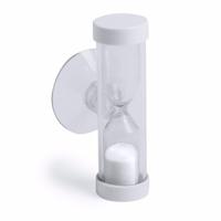 Zandloper - douche - badkamer timer - zuignap - 2 minuten - wit