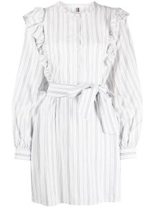 Tommy Hilfiger robe rayée Regular à volants - Blanc