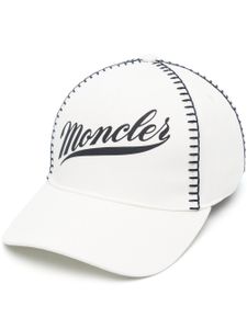 Moncler casquette en coton à logo - Blanc