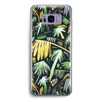 Tropical Palms Dark: Samsung Galaxy S8 Transparant Hoesje - thumbnail