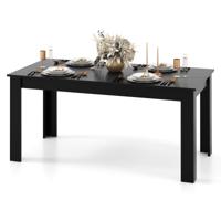 Houten Eettafel Grote Tafel Rechthoekige Keukentafel Eetkamertafel voor 6-8 Personen Eetkamermeubels Zwart 160 x 80 cm