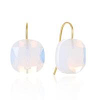 Cilla Jewels Luxe Oorbellen Dames - 925 Zilver, Gouden Afwerking, Melkwitte Zirkonia