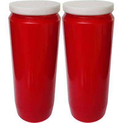 Grafkaars/gedenklicht - 2x - rood - 7cm x 20 cm - 9 dagen - Noveenkaars - Gedenkkaars - Graflicht