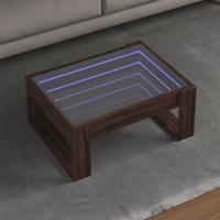 Salontafel met Infinity LED 70x53x30 cm bruin eikenkleurig Salontafel met Infinity LED 70x53x30 cm bruin eikenkleurig