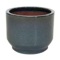 Mcollections Bloempot Cylinder Pedestal - Ø24 x H19 - Keramiek, Geglazuurd - Groen