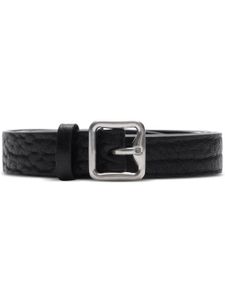 Burberry ceinture en cuir à boucle B - Noir