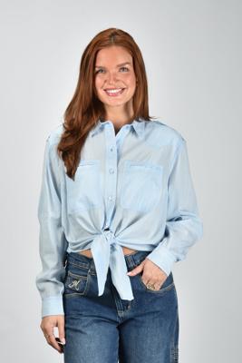Marant Etoile blouse Payton HT0768FA-D1J05E light blue