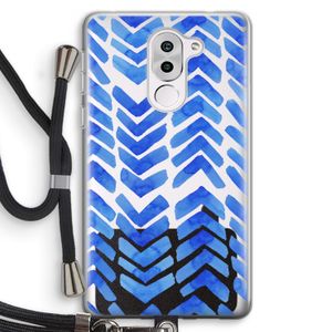 Blauwe pijlen: Honor 6X Transparant Hoesje met koord